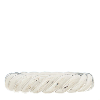 David Yurman 18K White Gold Diamond 4.6mm Sculpted Cable Band Ring 52 6 3 of 4
