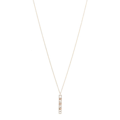Tiffany 18K Rose Gold Diamond Atlas Bar Pendant Necklace 1 of 6