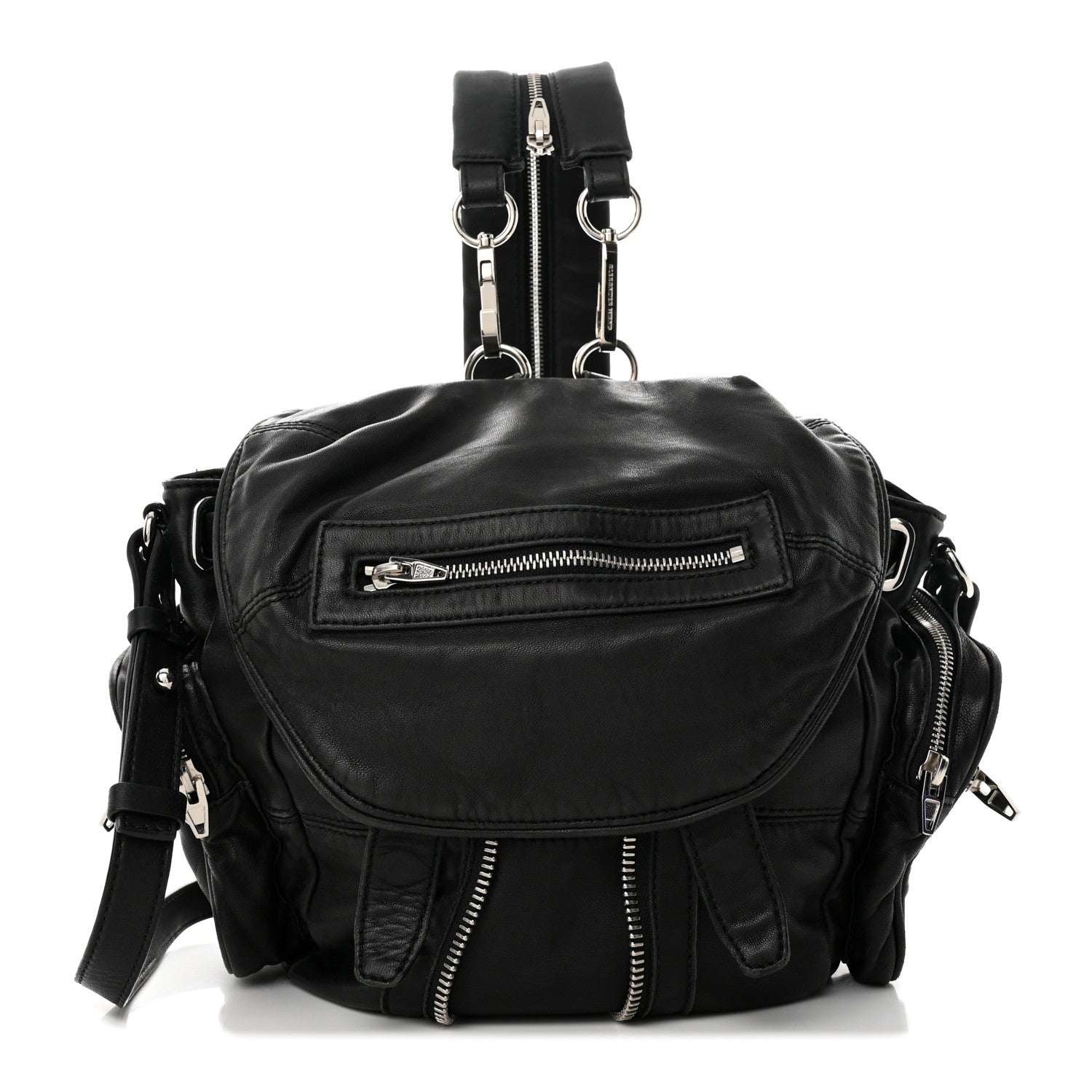 Alexander Wang Lambskin Marti Backpack Bag Washed Black Rhodium Hardware 1 of 13