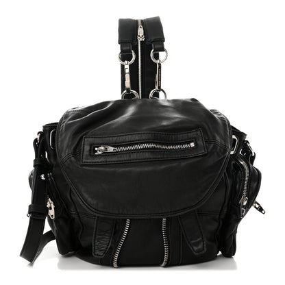 Alexander Wang Lambskin Marti Backpack Bag Washed Black Rhodium Hardware 1 of 13