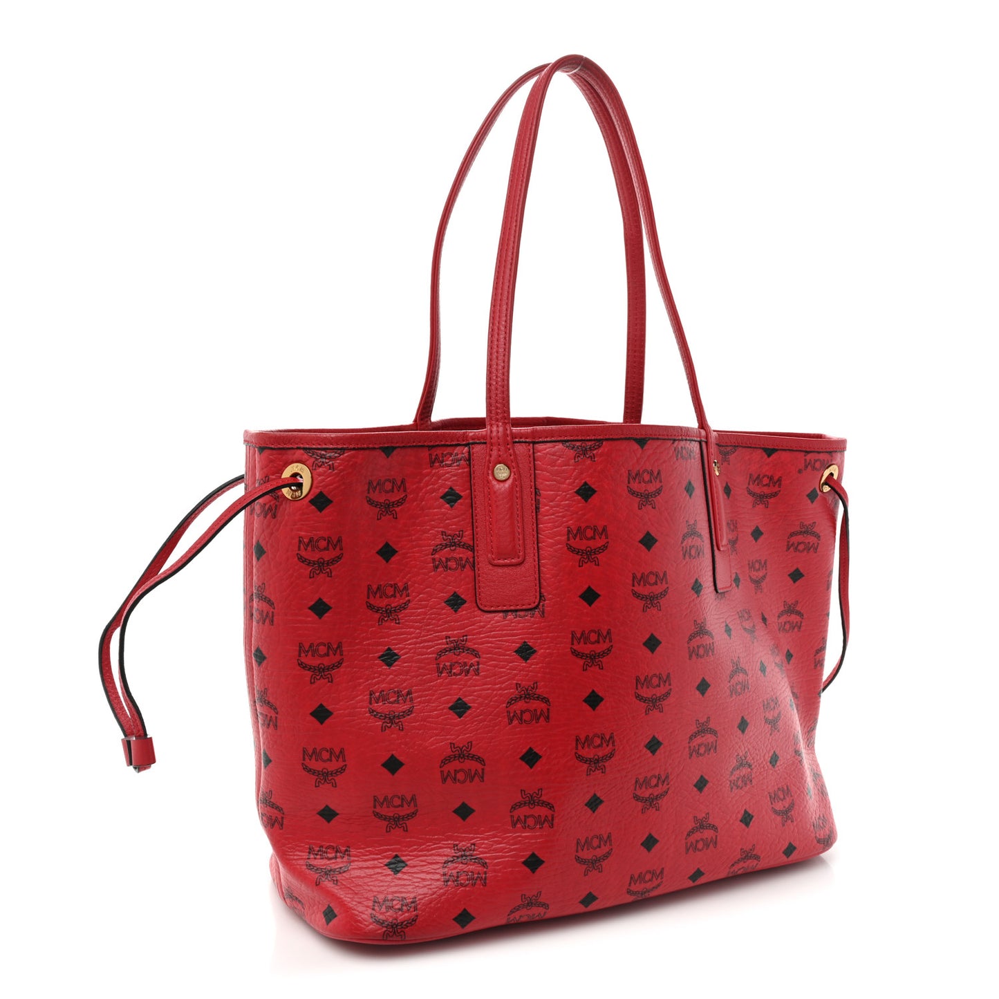Visetos Medium Liz Reversible Shopper Tote Ruby Red