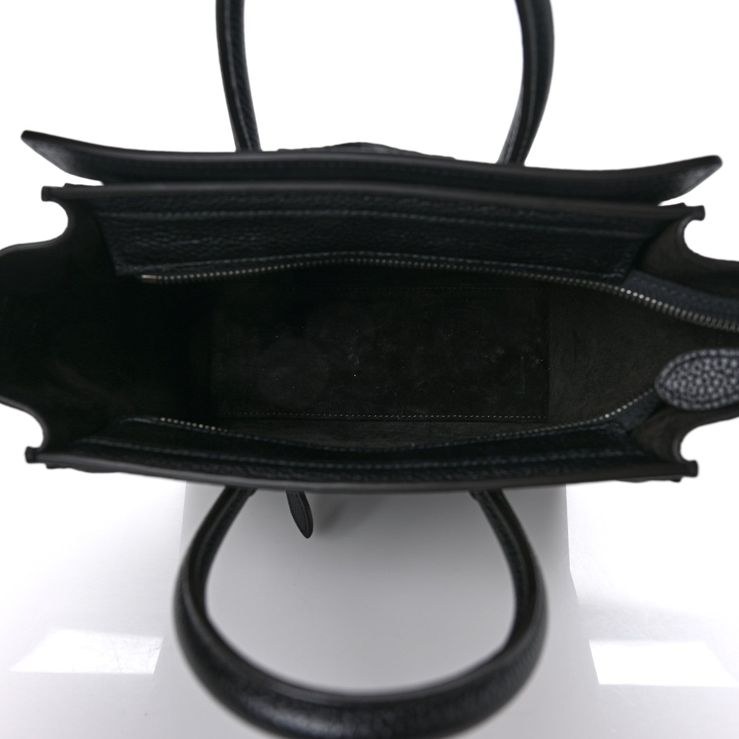 Celine Drummed Calfskin Nano Luggage Black 5 of 8