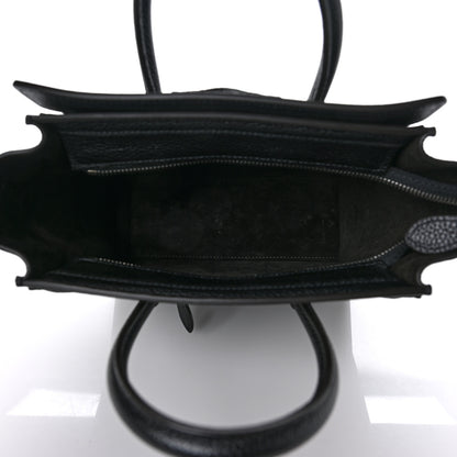 Celine Drummed Calfskin Nano Luggage Black 5 of 8