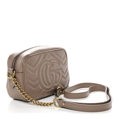Gucci Calfskin Matelasse Mini GG Marmont Chain Shoulder Bag Porcelain Rose 2 of 9