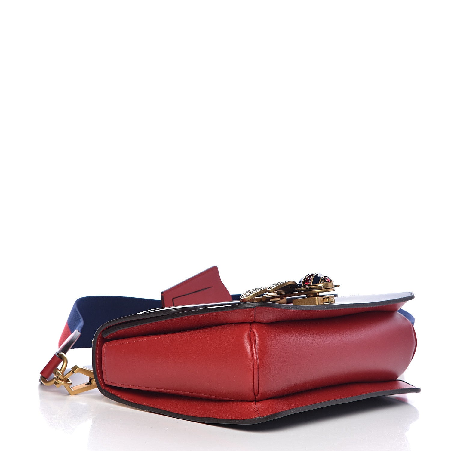 Gucci Calfskin Sylvie Web Queen Margaret Shoulder Bag Blue Agata Hibiscus Red Mystic White 4 of 10
