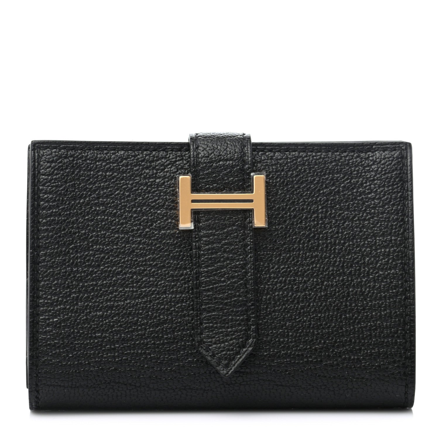 Hermes Chevre Mysore Mini Bearn Wallet Black 1 of 6