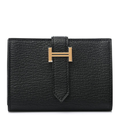 Hermes Chevre Mysore Mini Bearn Wallet Black 1 of 6