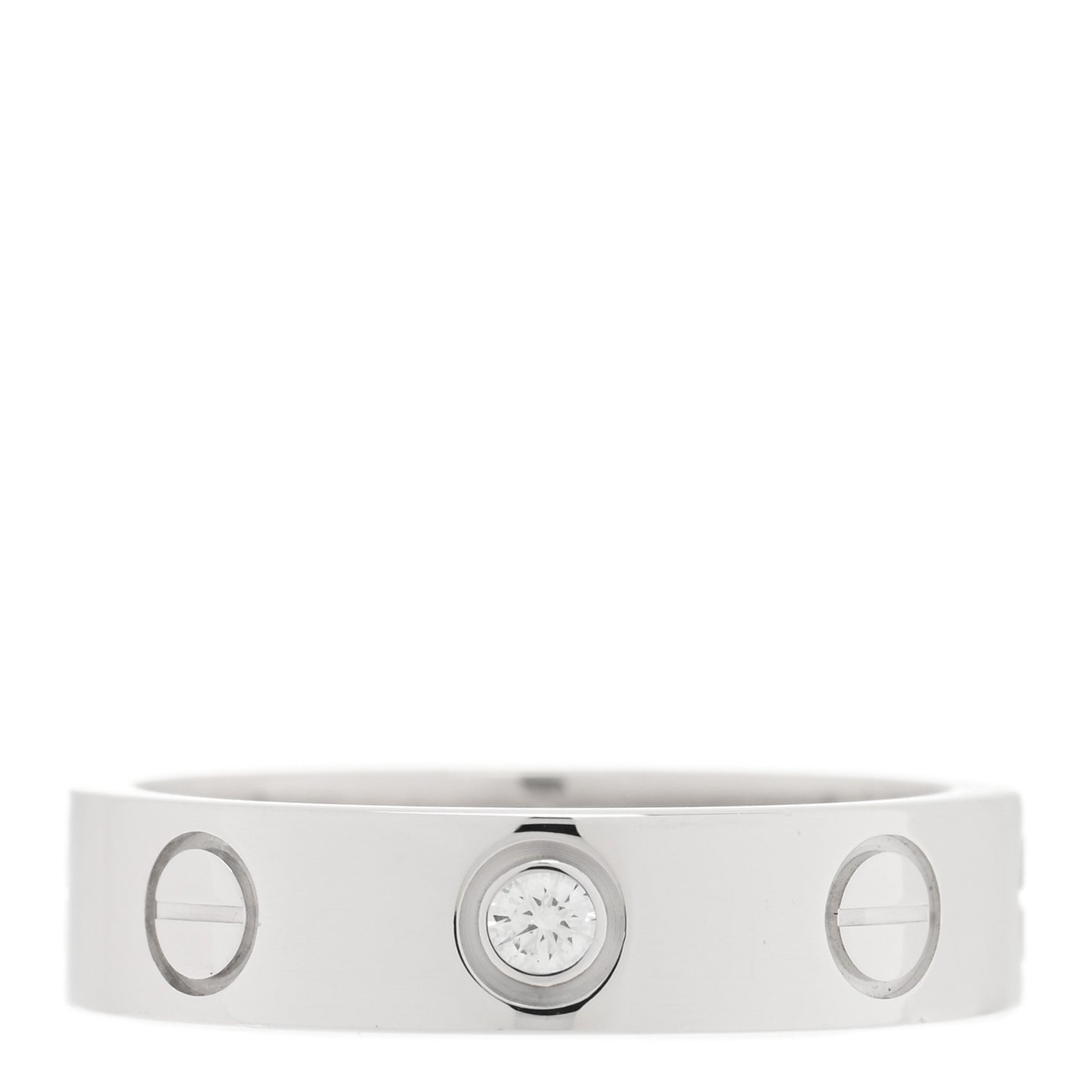 18K White Gold Diamond 4mm LOVE Wedding Band Ring 45 3.25