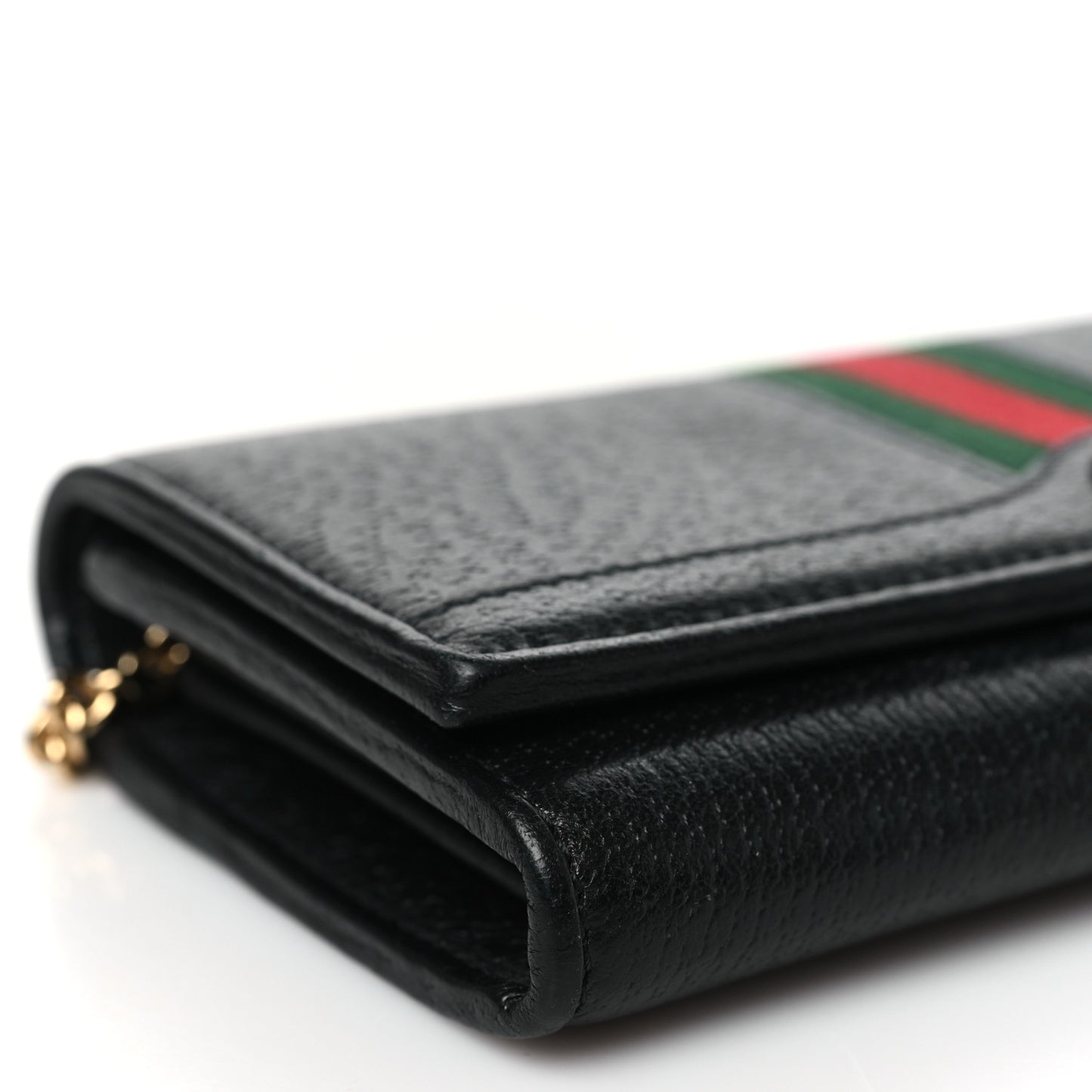 Textured Calfskin Web Ophidia Wallet On Chain Black