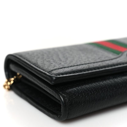 Gucci Textured Calfskin Web Ophidia Wallet On Chain Black 9 of 10
