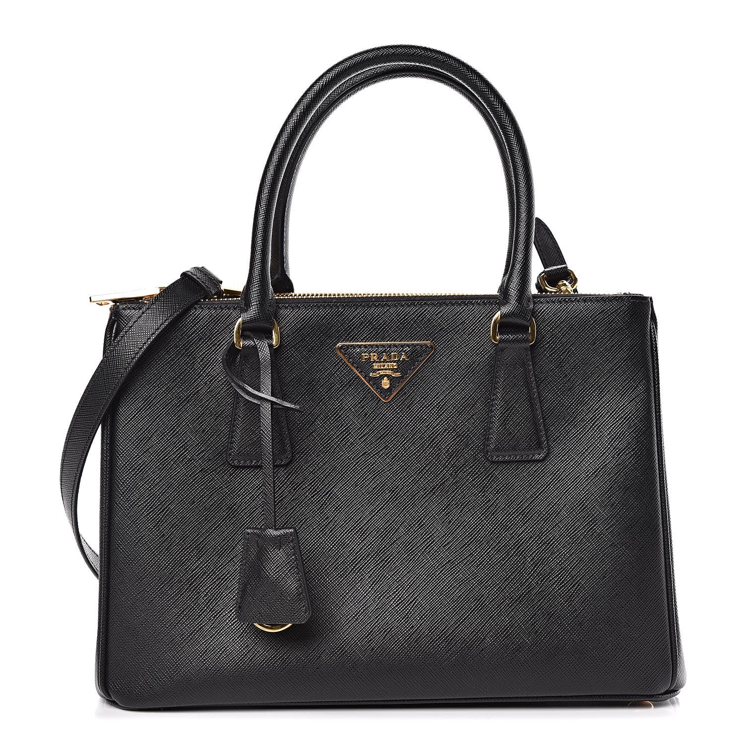 Prada Saffiano Small Galleria Double Zip Tote Black 1 of 15