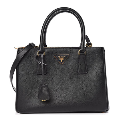 Prada Saffiano Small Galleria Double Zip Tote Black 1 of 15
