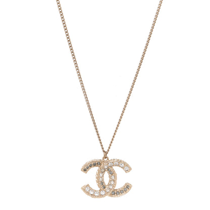 Chanel Crystal Enamel CC Reversible Pendant Necklace Gold 1 of 6
