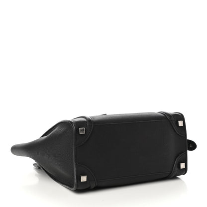Celine Drummed Calfskin Micro Luggage Black 4 of 9