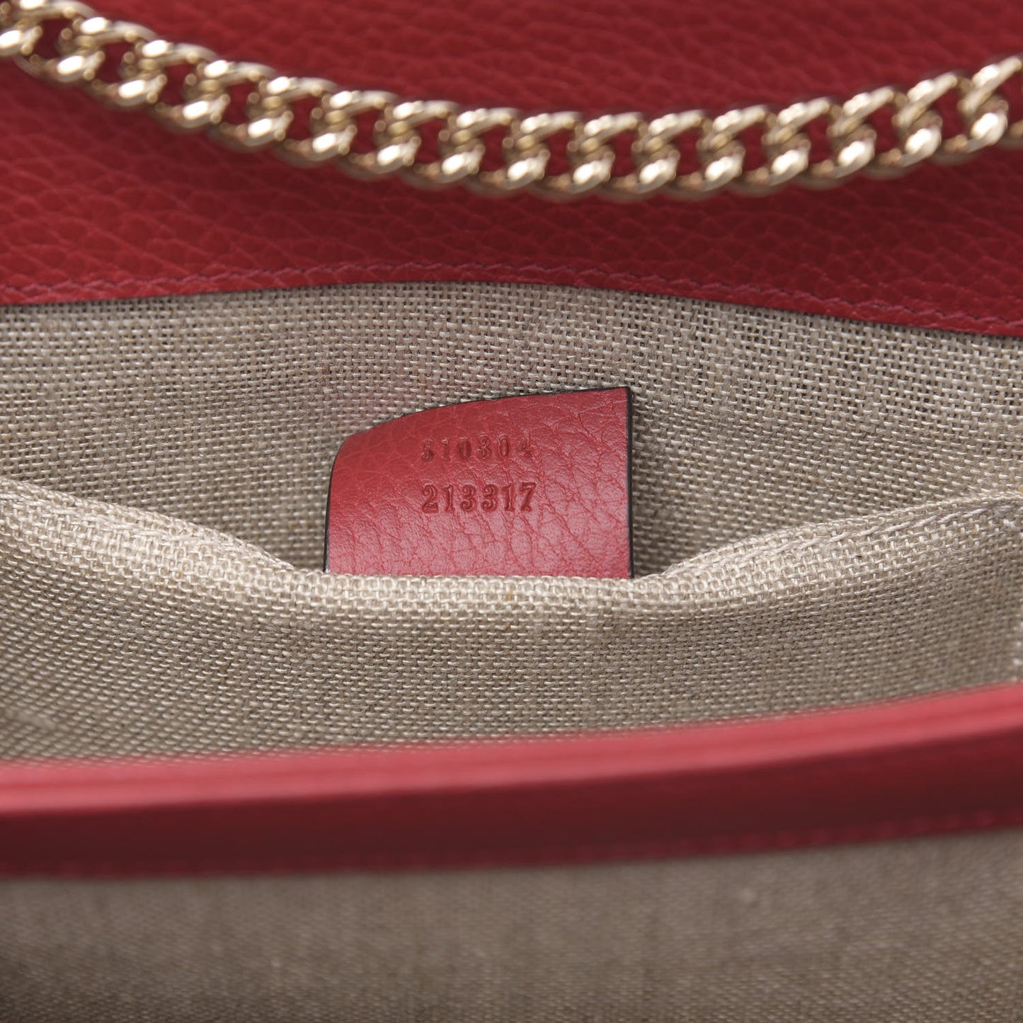 Dollar Calfskin Small Interlocking G Shoulder Bag Red