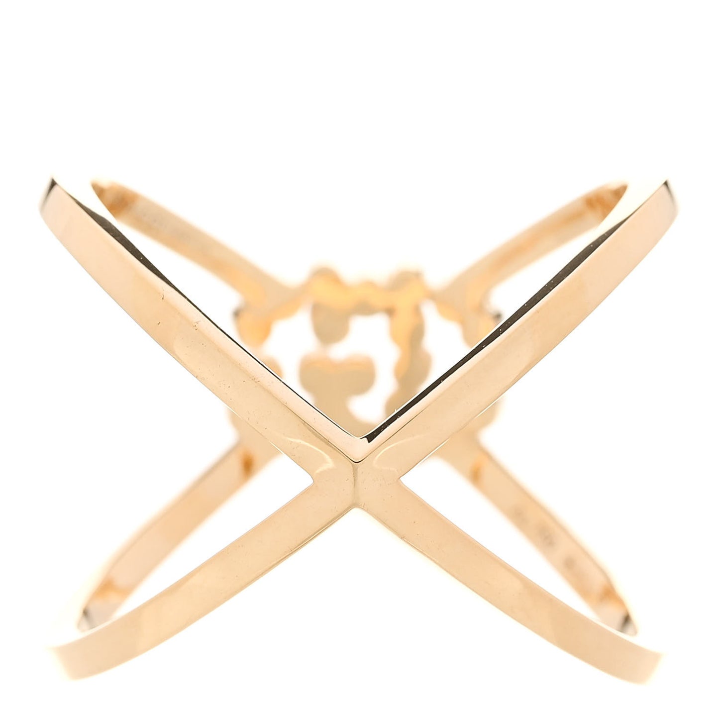 18K Yellow Gold Diamond Running G Cross Ring 57 8