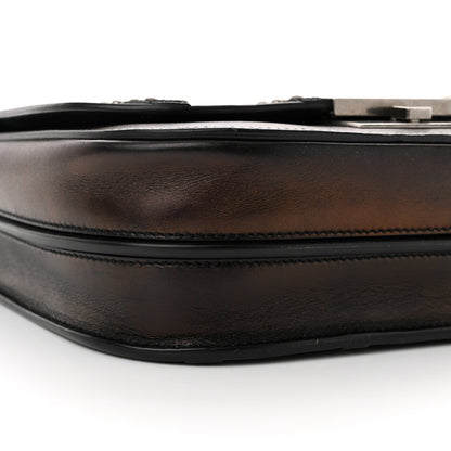 Saint Laurent Smooth Calfskin Suede Betty Stud Stripe Flap Messenger Black 9 of 14
