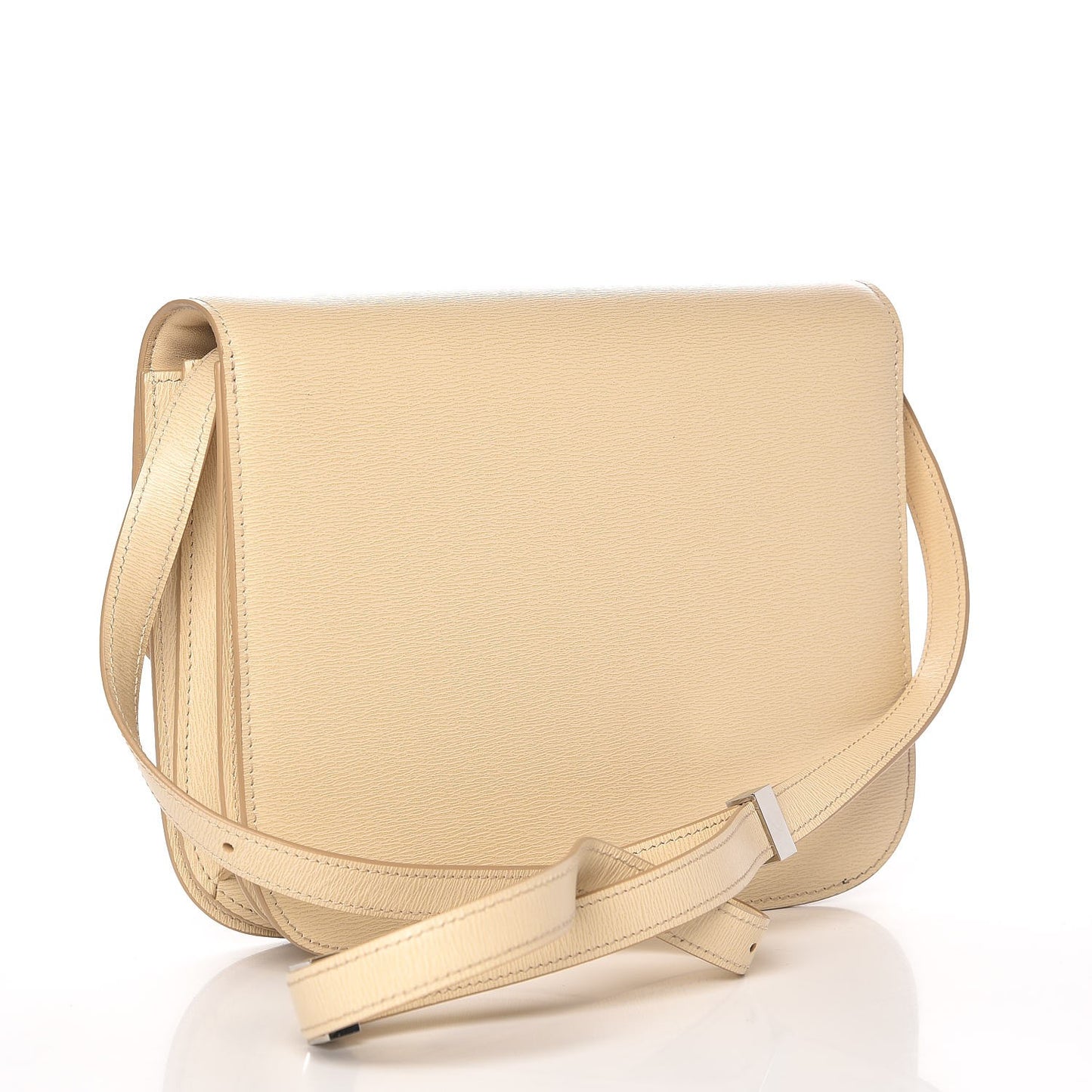 Liege Calfskin Medium Classic Box Flap Bag Cream