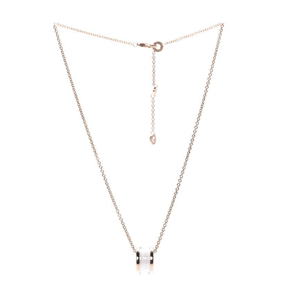 Bulgari 18K Rose Gold White Ceramic B.Zero1 Pendant Necklace 3 of 7