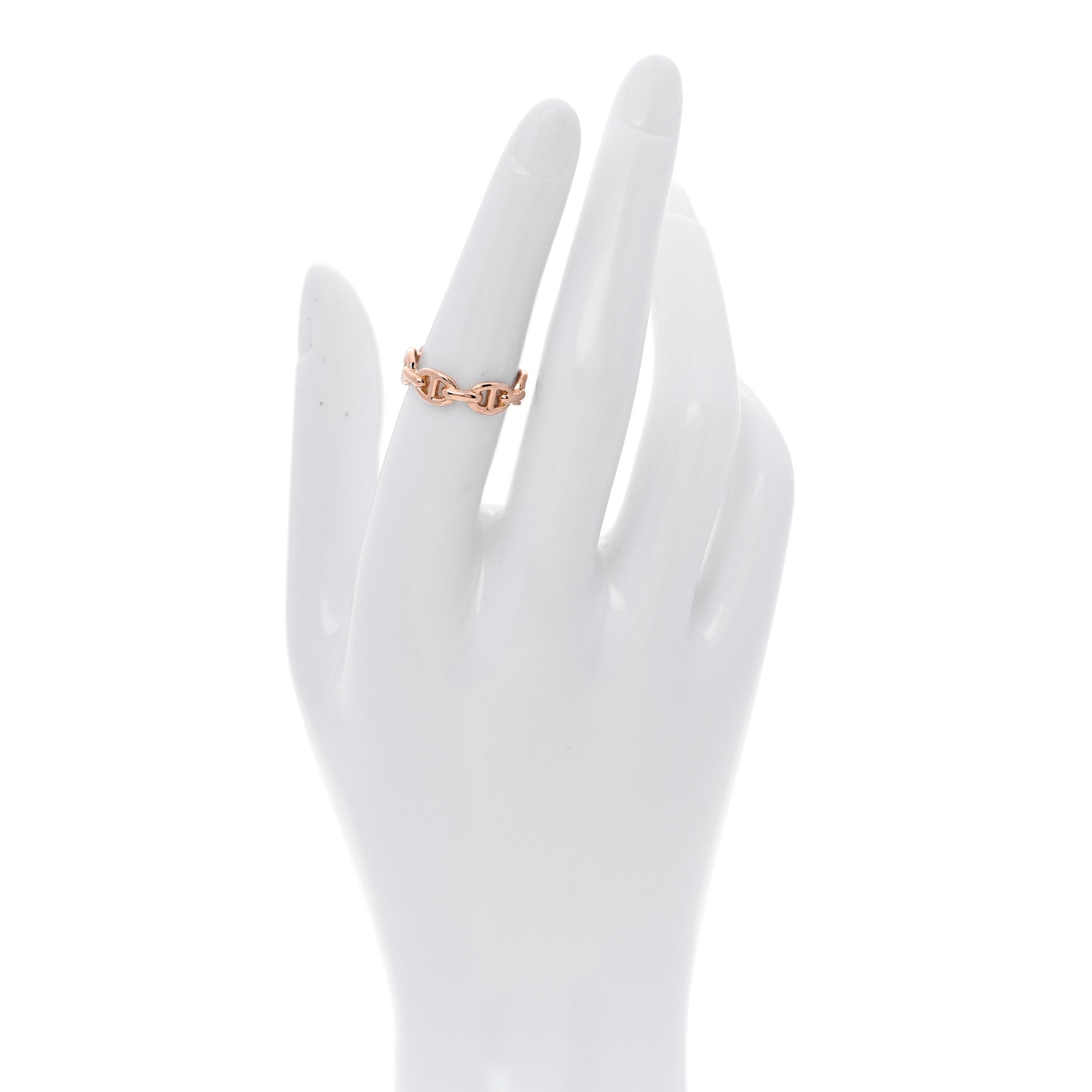 Hermes 18K Rose Gold PM Chaine d'Ancre Enchainee Ring 52 6 2 of 5