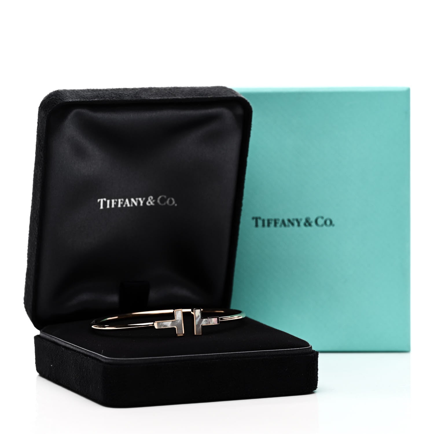 Tiffany 18K Rose Gold Mother of Pearl T Wire Bracelet 4 of 4