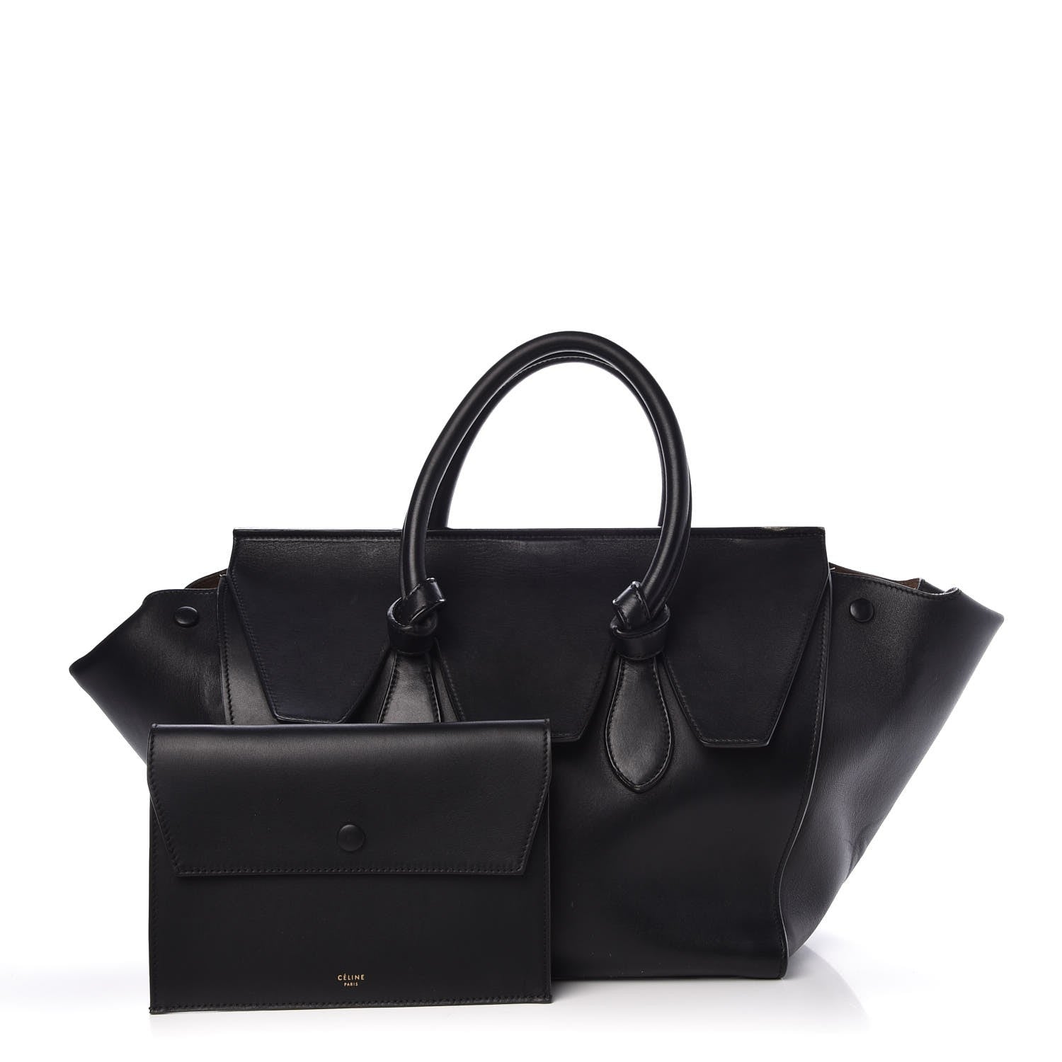 Celine Smooth Calfskin Small Tie Knot Tote Black 1 of 24