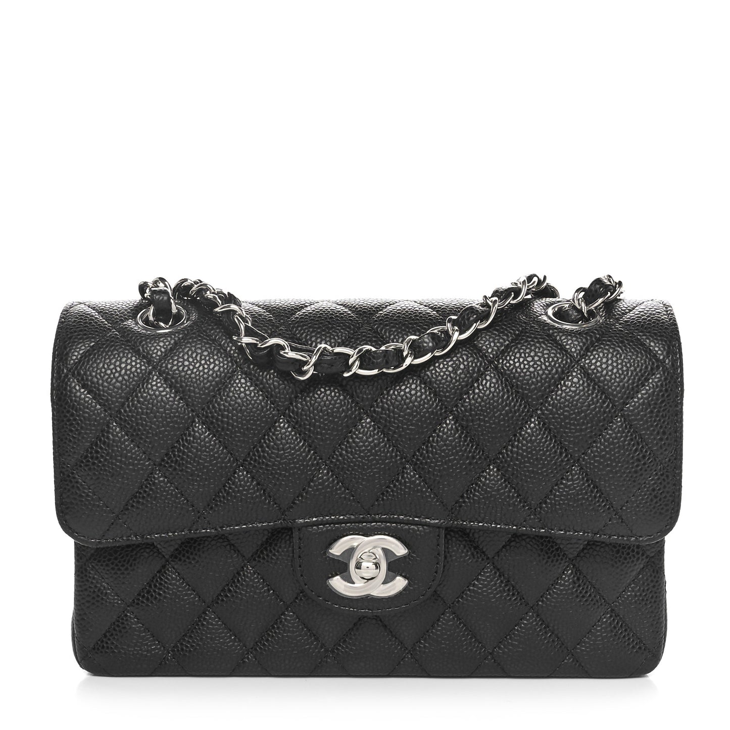 Caviar Quilted Small Double Flap Black