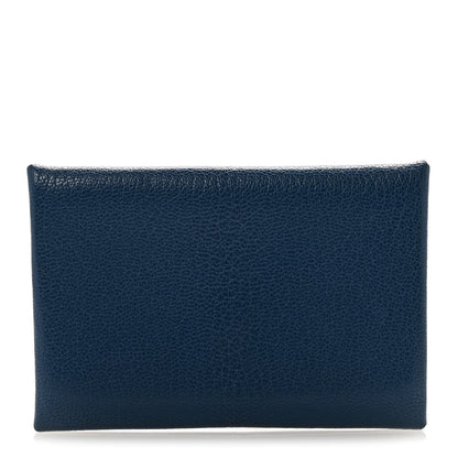 Hermes Chevre Chamkila Calvi Card Case Deep Bleu 1 of 9