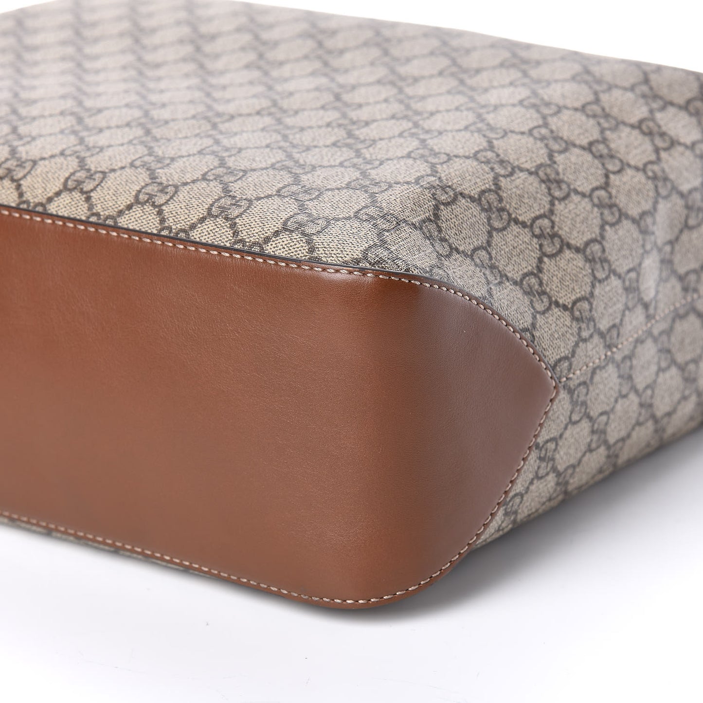 GG Supreme Monogram Large Linea A Hobo Light Brown