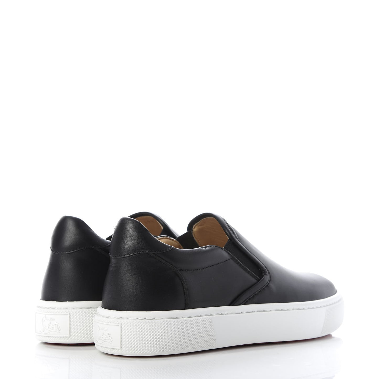 Calfskin Slip On Flat Sneakers 39.5 Black