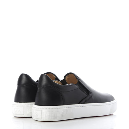 Christian Louboutin Calfskin Slip On Flat Sneakers 39.5 Black 4 of 8