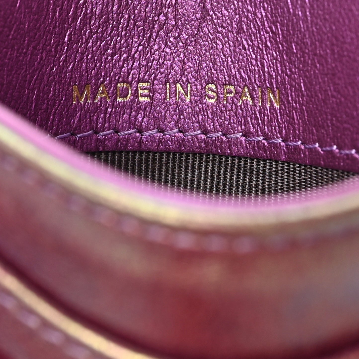 Iridescent Lambskin Quilted Card Holder Purple