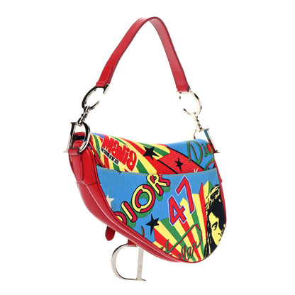 Christian Dior Canvas Bob Marley Saddle Bag Multicolor 3 of 13