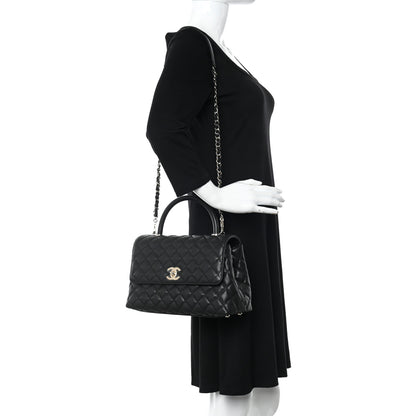 Chanel Caviar Quilted Small Coco Handle Flap Black 2 of 11