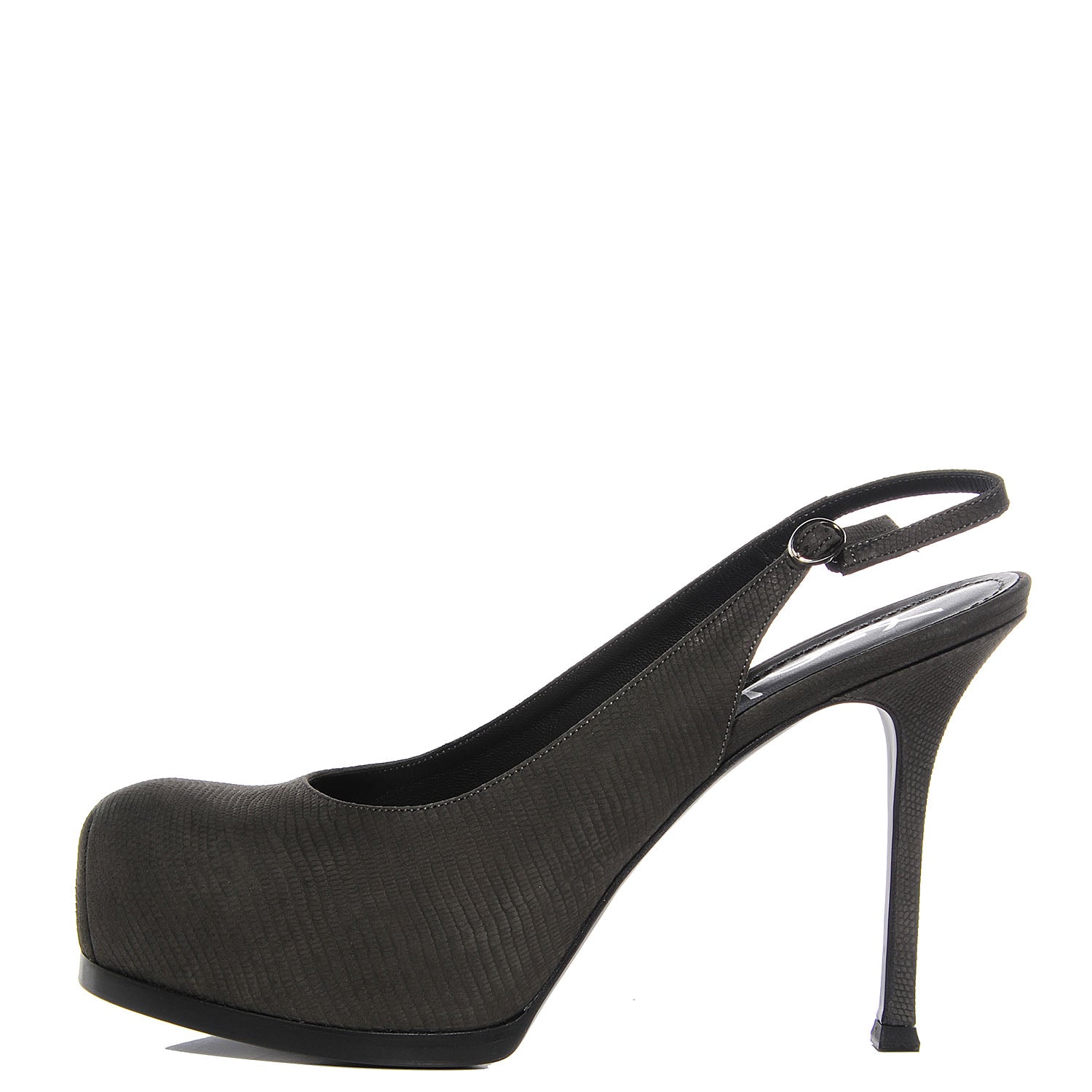 Saint Laurent Suede Tribtoo 80 Slingback Pumps 39 Anthracite 1 of 7