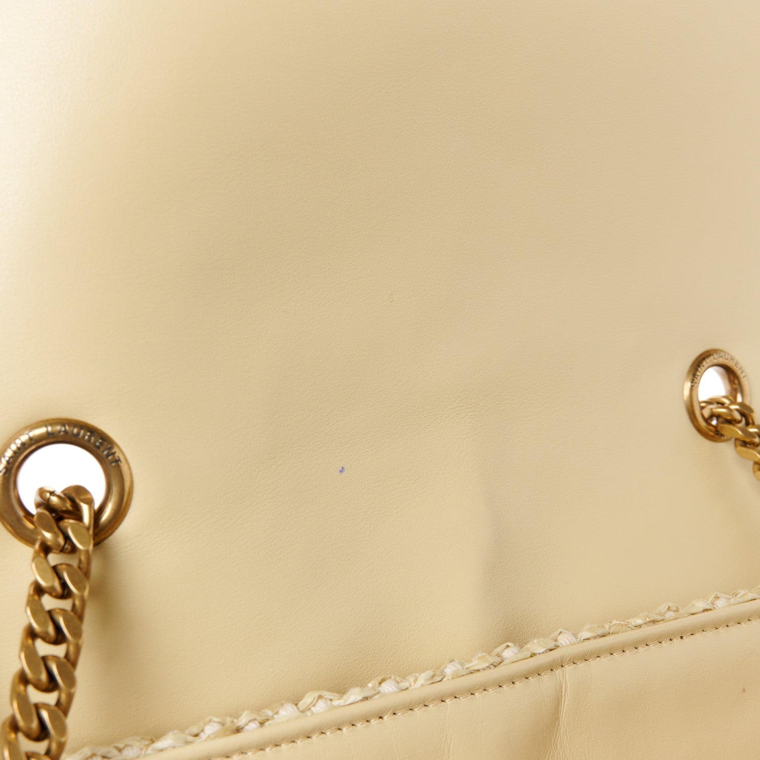 Saint Laurent Raffia Quilted Medium Loulou Chain Satchel Natural 13 of 13