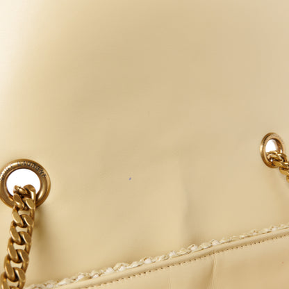 Saint Laurent Raffia Quilted Medium Loulou Chain Satchel Natural 13 of 13