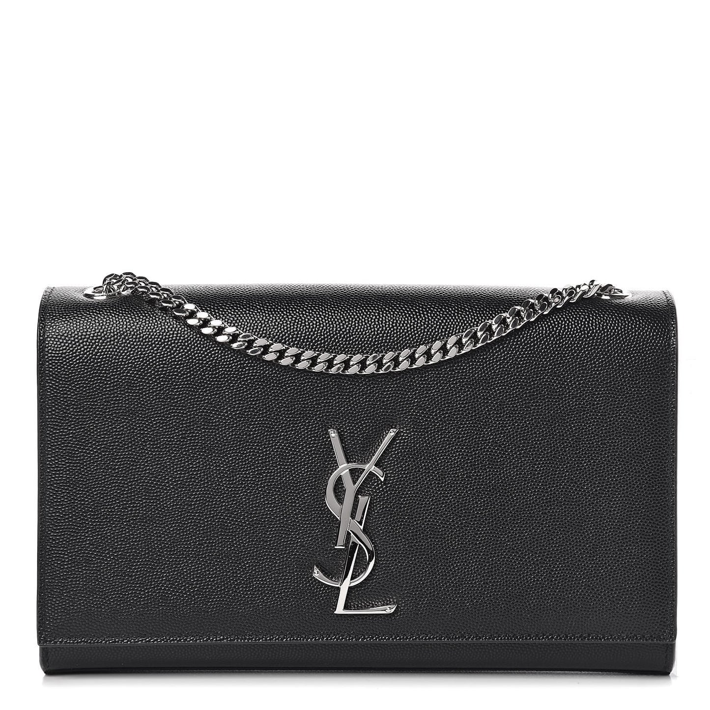 Grain De Poudre Medium Classic Monogram Kate Satchel Black