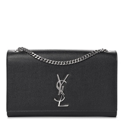 Saint Laurent Grain De Poudre Medium Classic Monogram Kate Satchel Black 1 of 12
