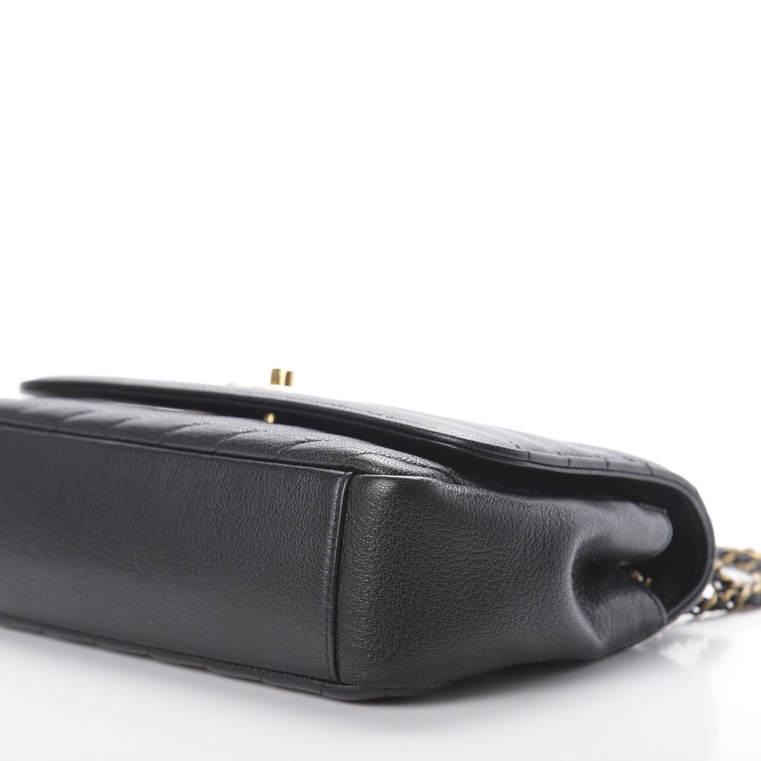 Chanel Goatskin Diagonal Quilted Small Flap Black 7 of 12