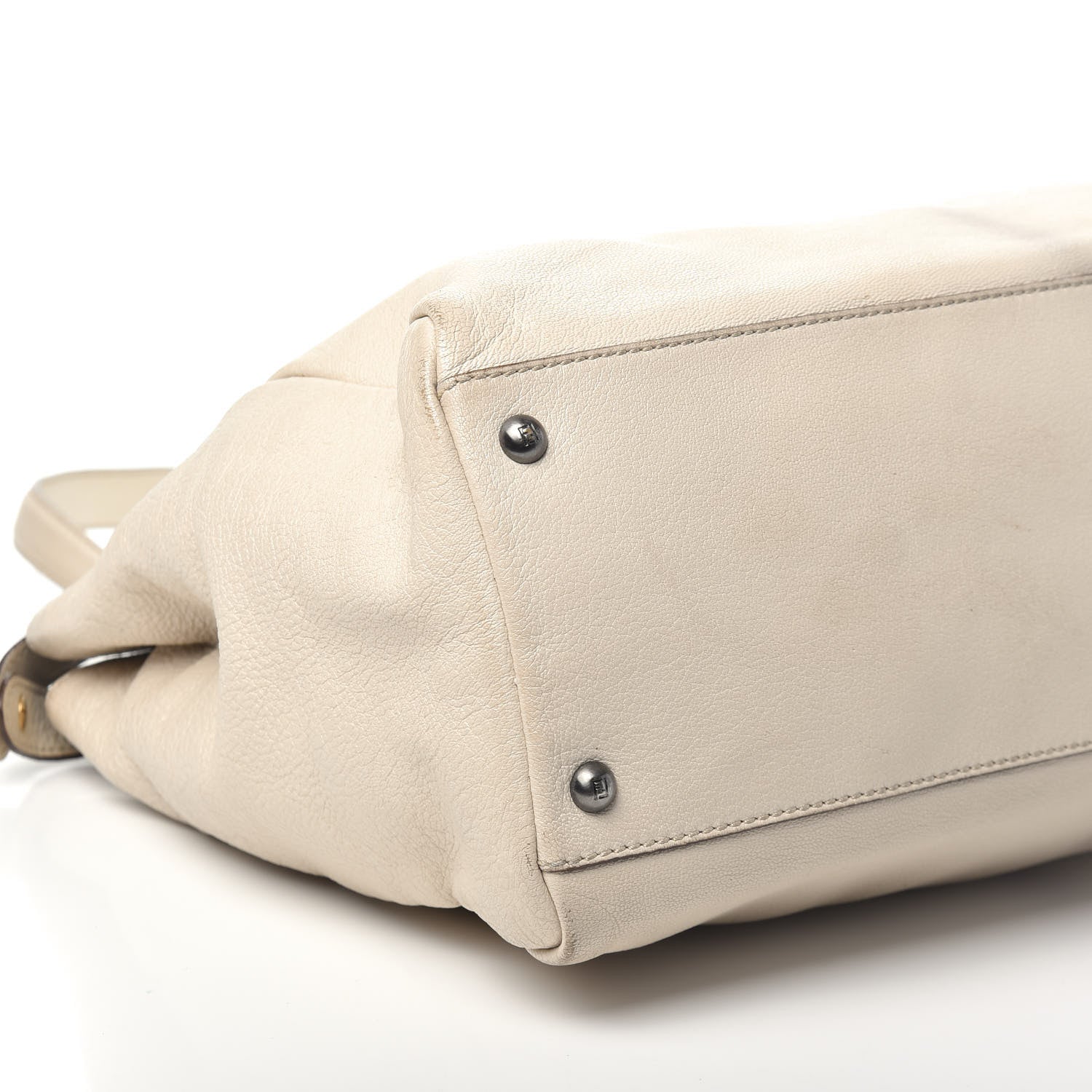 Fendi Goatskin Zucca Large Peekaboo Iconic Satchel Latte Tobacco Moro 8 of 9