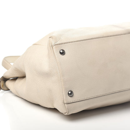 Fendi Goatskin Zucca Large Peekaboo Iconic Satchel Latte Tobacco Moro 8 of 9