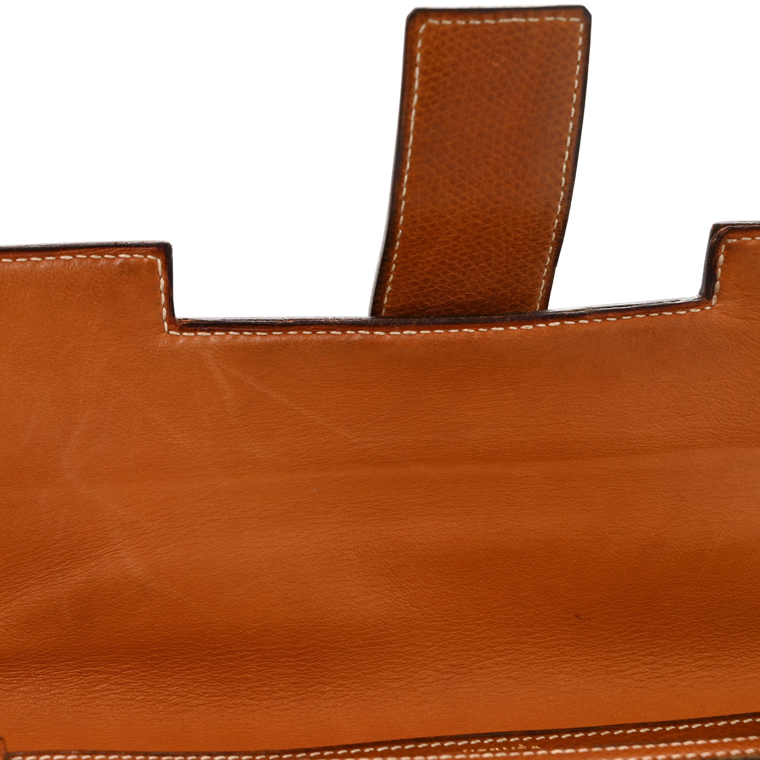 Hermes Canvas Courchevel Medor Clutch Gold Brown 12 of 15