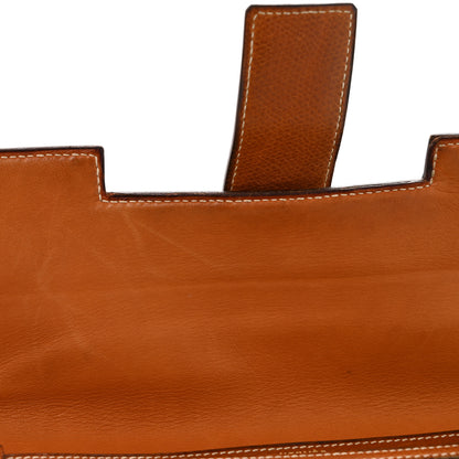 Hermes Canvas Courchevel Medor Clutch Gold Brown 12 of 15