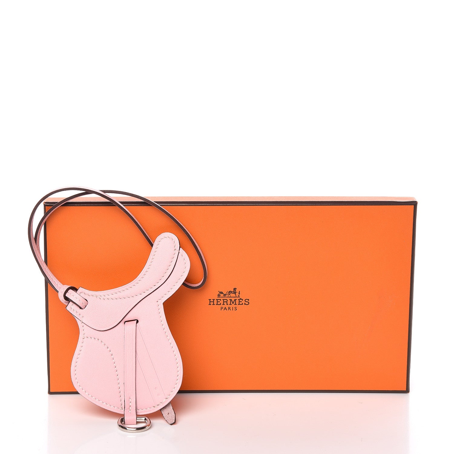 Hermes Swift Paddock Selle Horse Saddle Bag Charm Rose Sakura 4 of 4