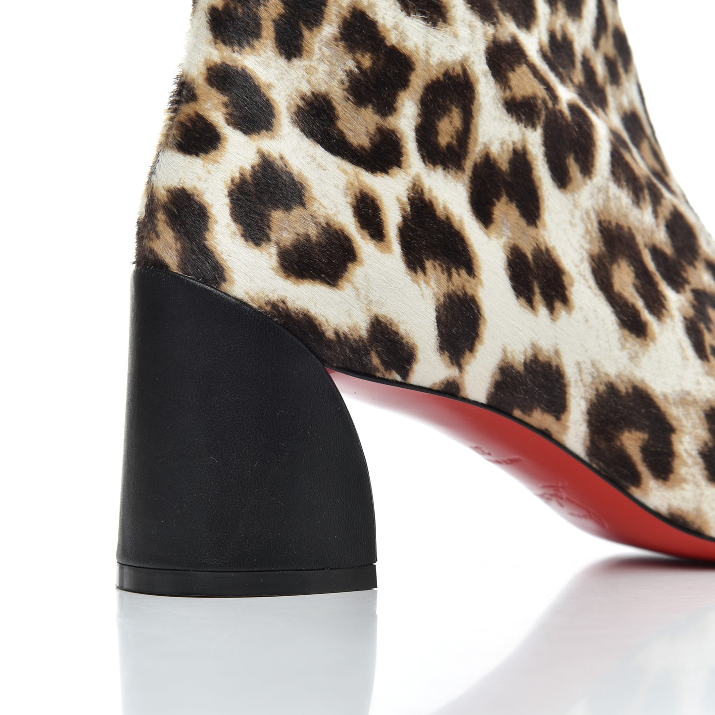 Pony Hair Leopard Turela 55 Ankle Boots 37 Black White