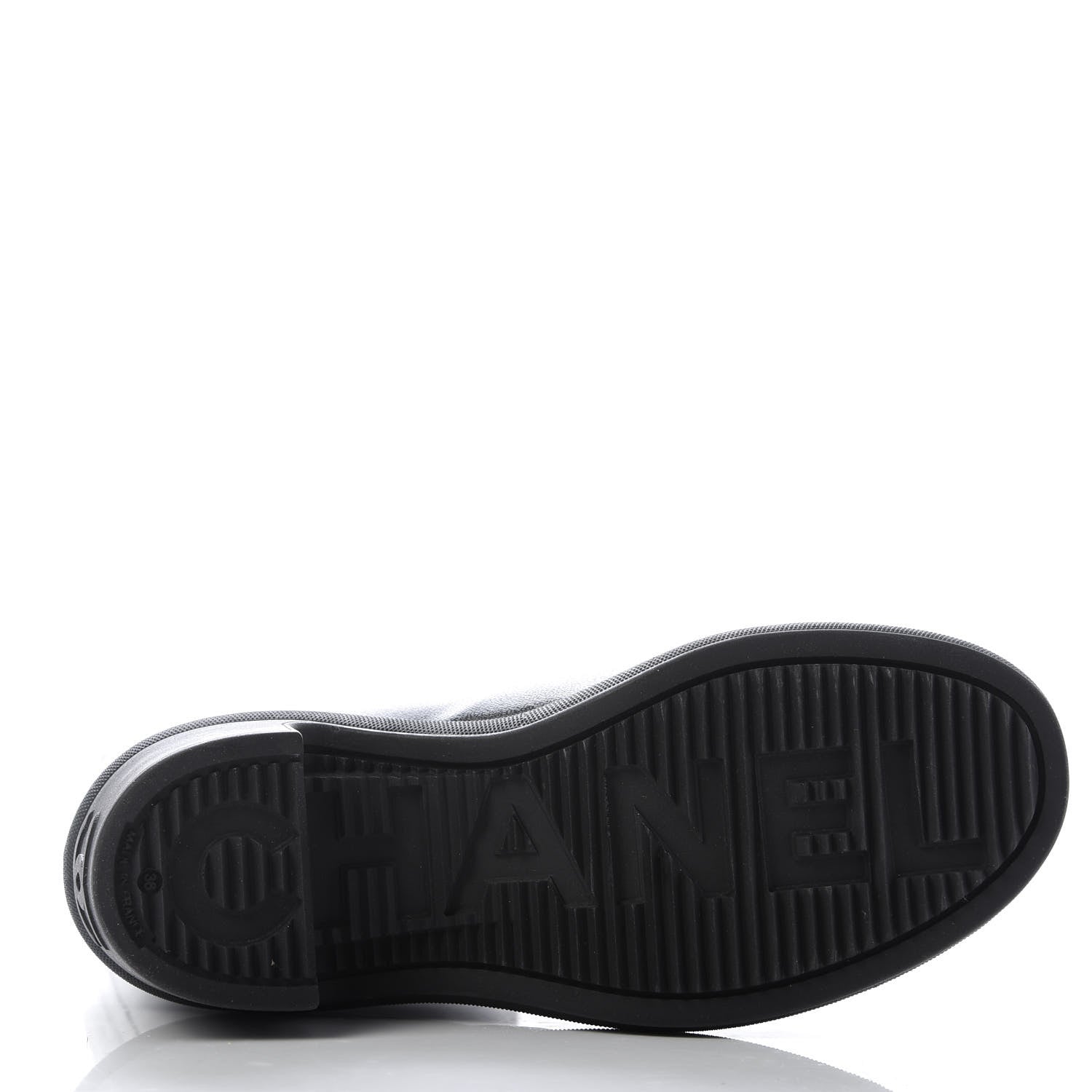 Chanel Rubber Logo Rain Boots 36 Black White 7 of 13
