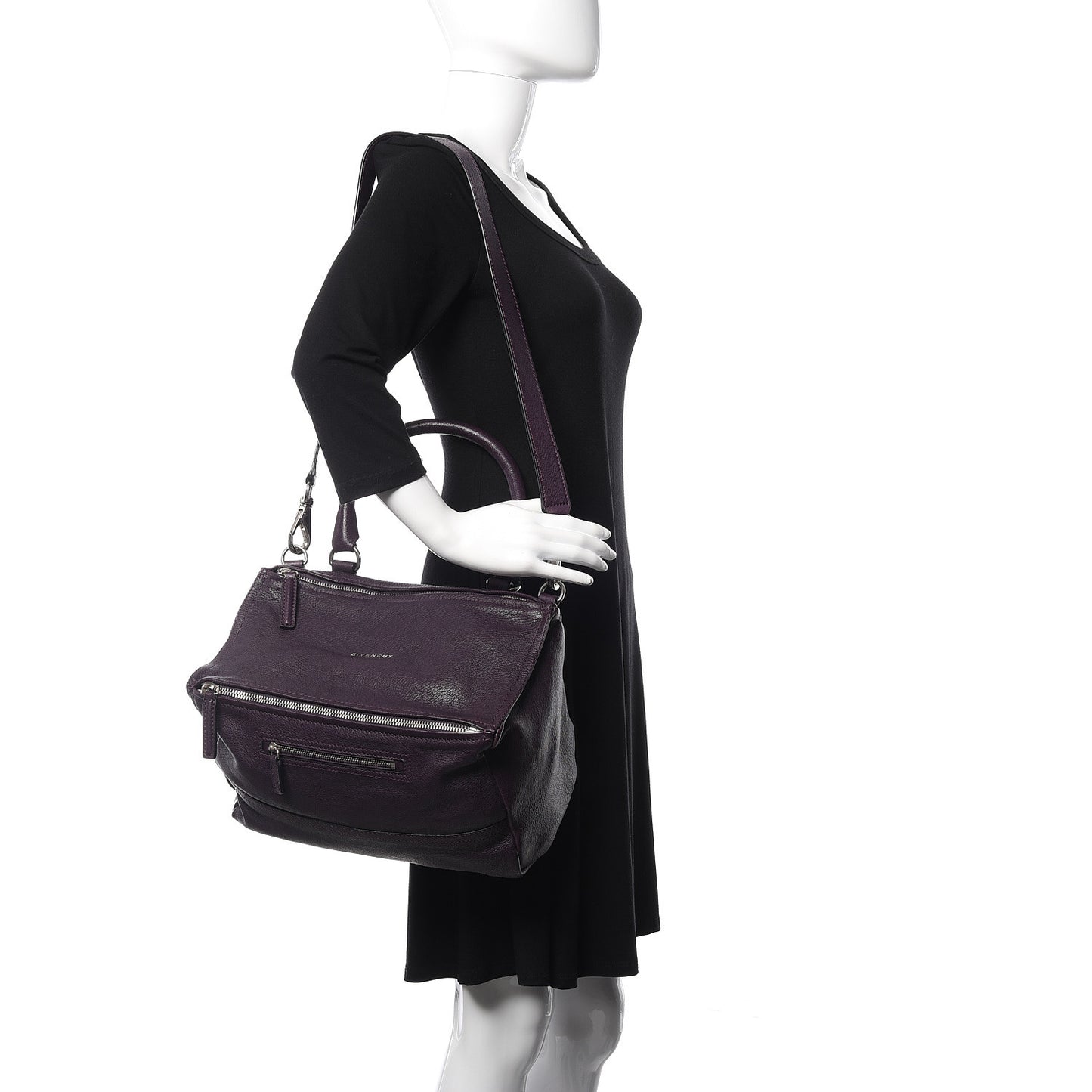 Sugar Goatskin Large Pandora Aubergine