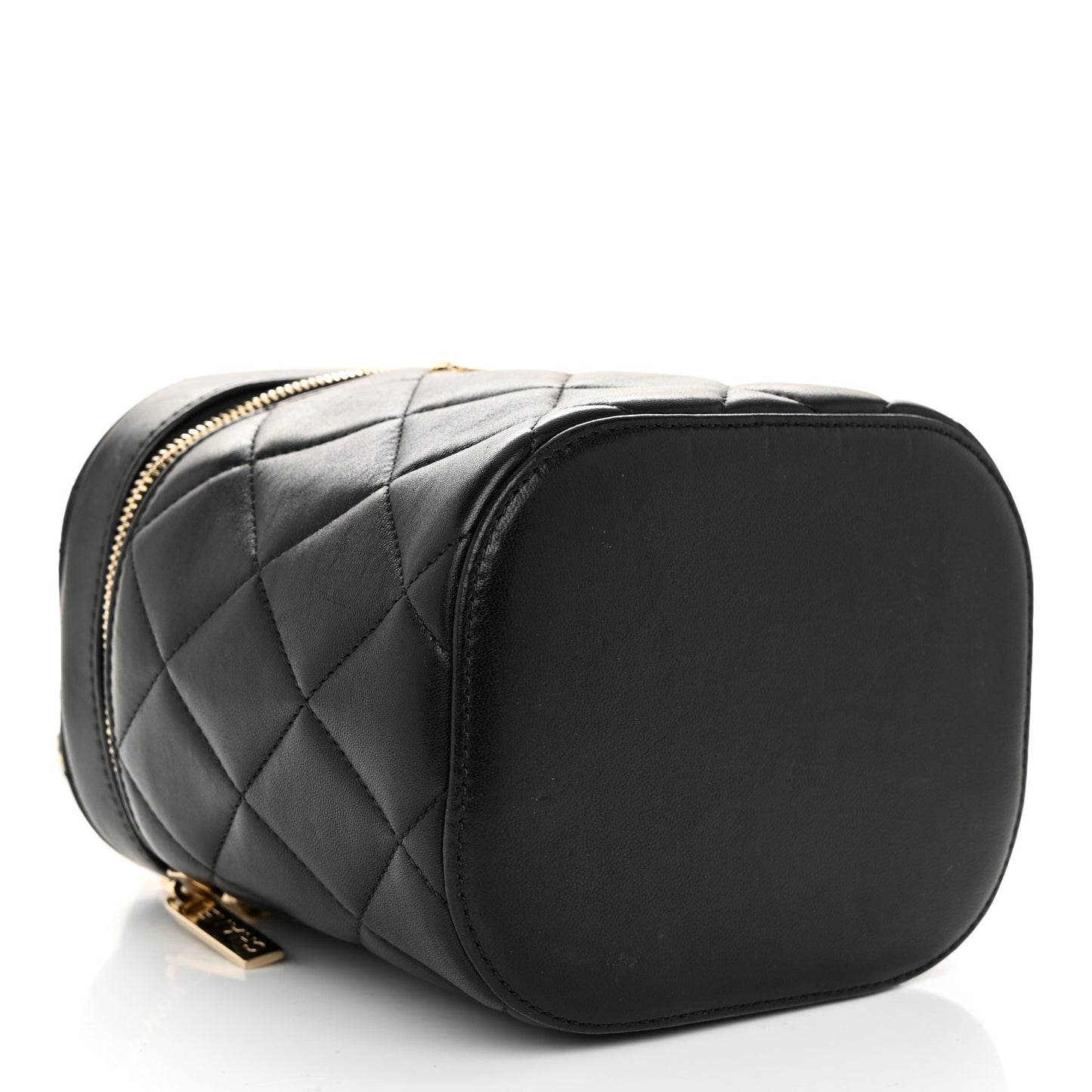 Lambskin Quilted Trendy Vanity Case Black