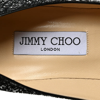 Jimmy Choo Coarse Glitter Pointy Toe Romy 85 Pumps 41 Black 6 of 7